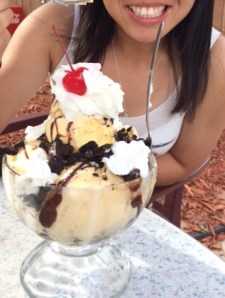 Oreos, chocolate, bananas and whipped cream. 