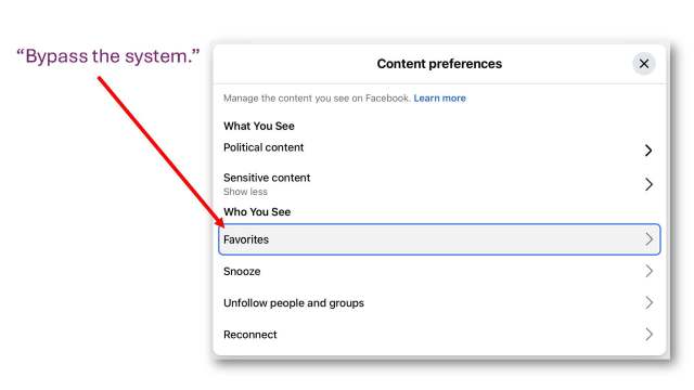 Click on Favorites to see which pages and people FB is prioritizing in your feed.